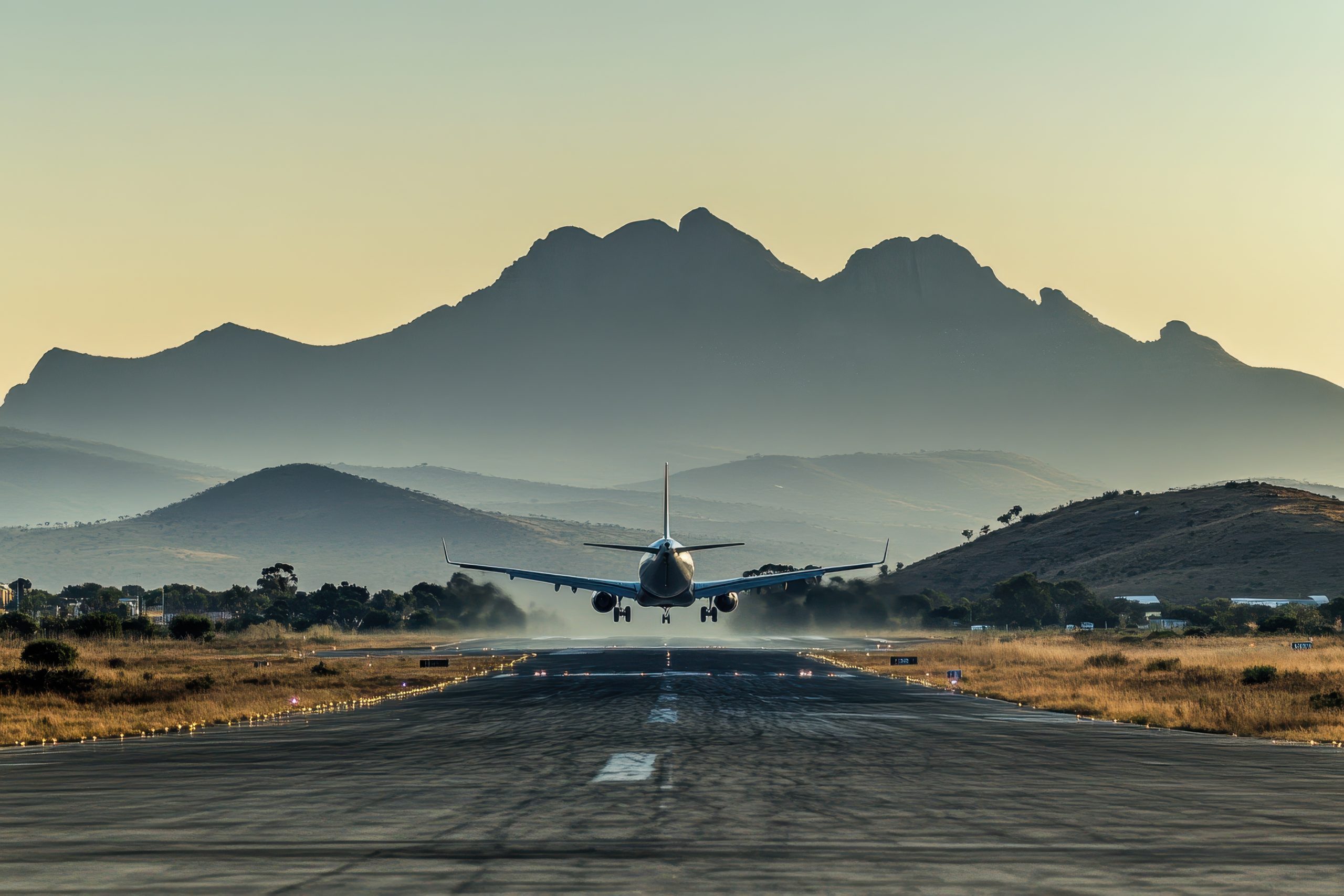 Africa Planes. Airplane at South African Aerodrome, Passengers. African Flights Africa Planes. Airplane at South African Aerodrome, Passengers. African Flights